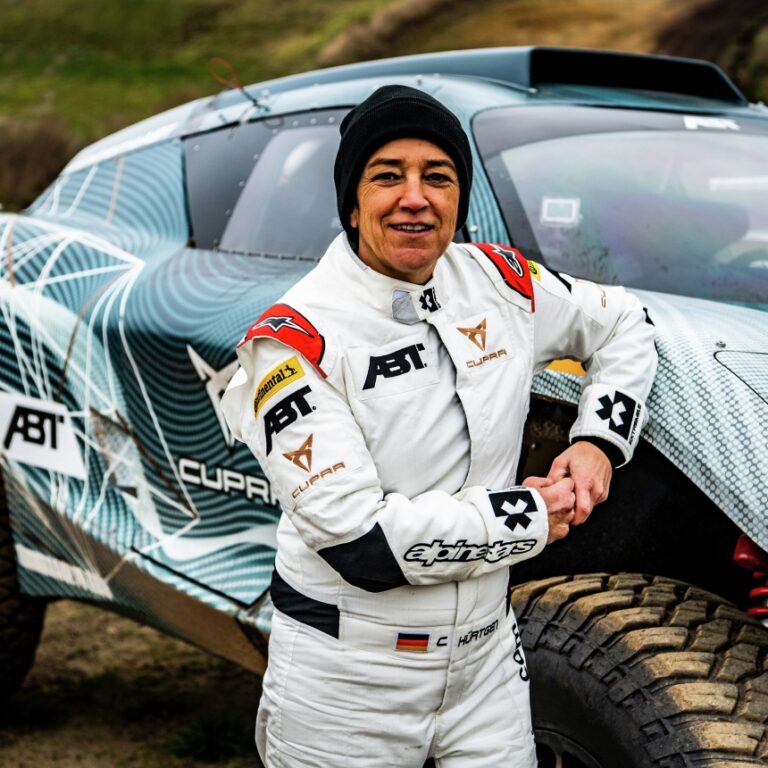 Claudia Hurtgen in her race suit