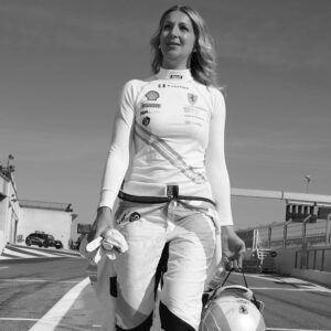 female sports car racer Manuela Gostner