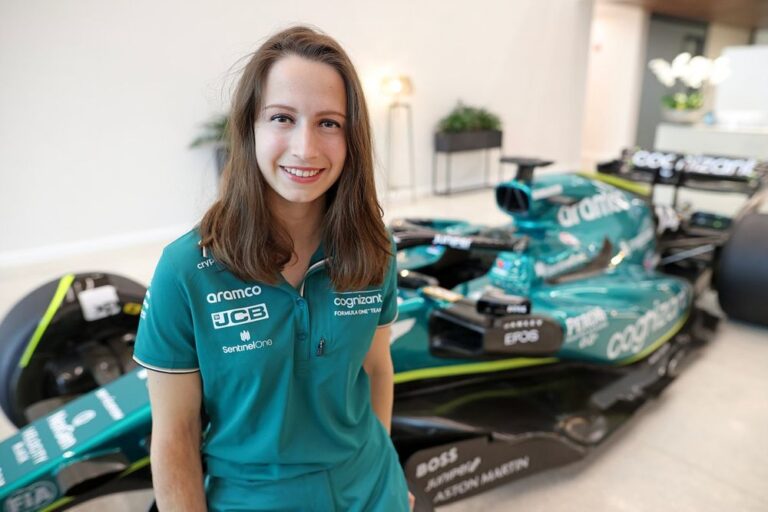 Megan Gilkes in her race suit