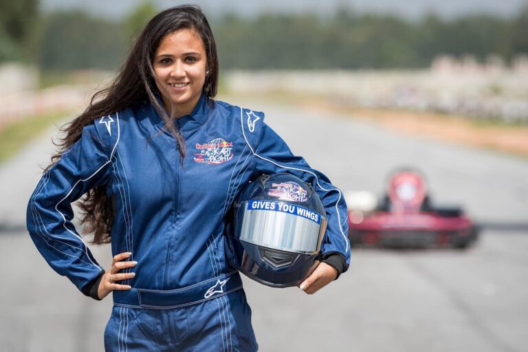 Mira Erda in her race suit