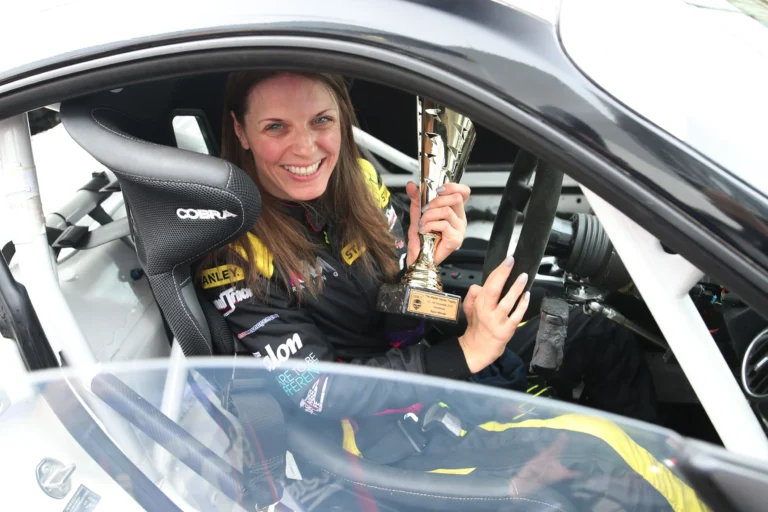 Nathalie Mcgloin in her race suit