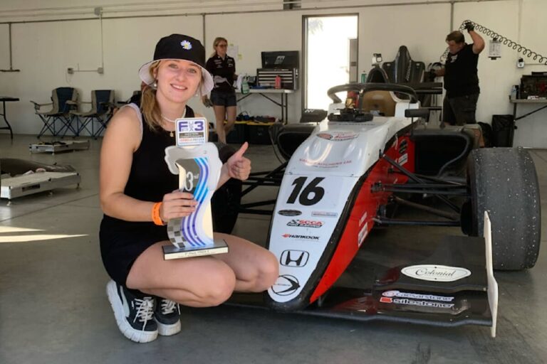 Nicole Havrda in her race suit