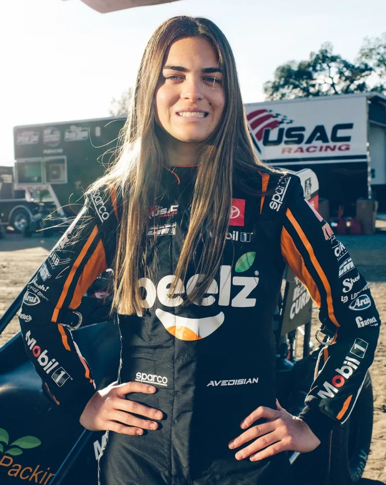 Jade Avedisian in her race suit