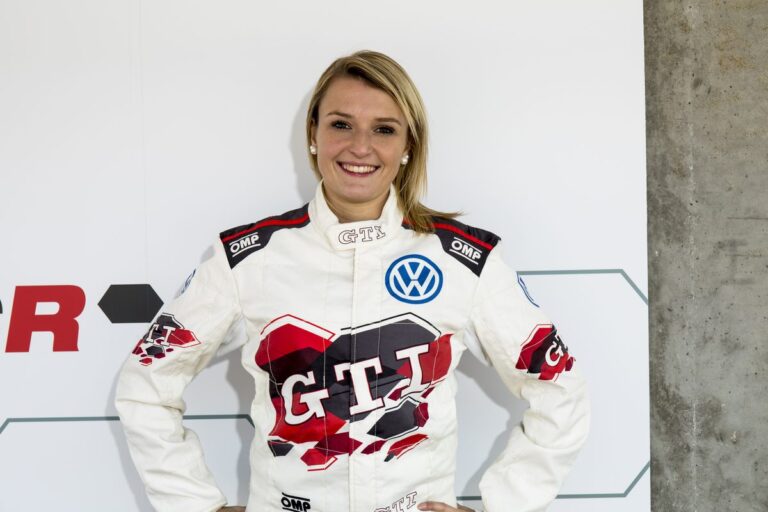 Jasmin Preisig in her race suit