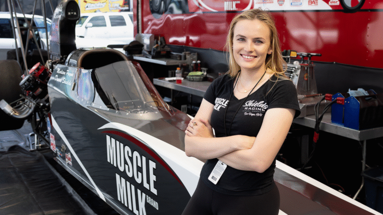 Madison Payne in her race suit