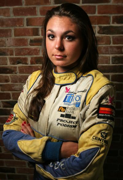 Jessica Brunelli in her race suit