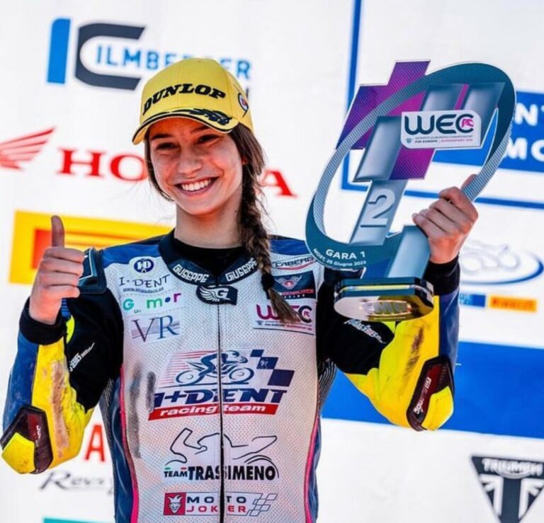 Natalia Rivera in her race suit
