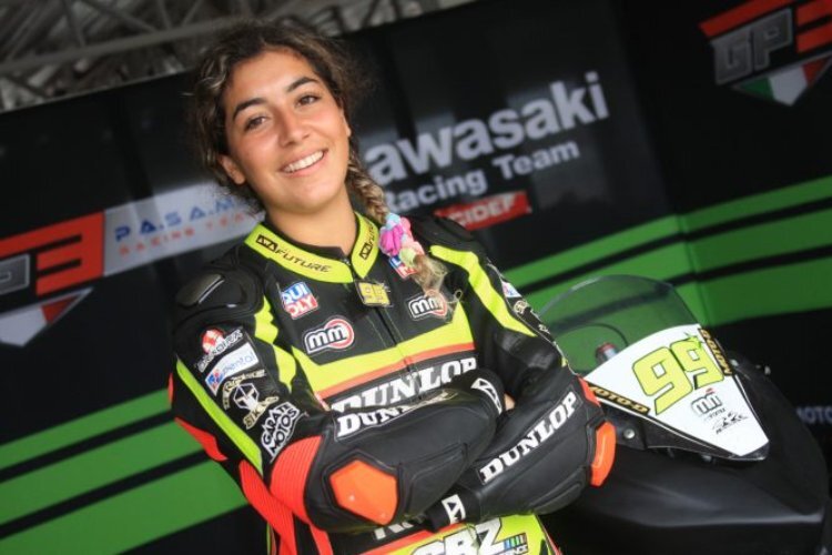 Isis Carreno in her race suit