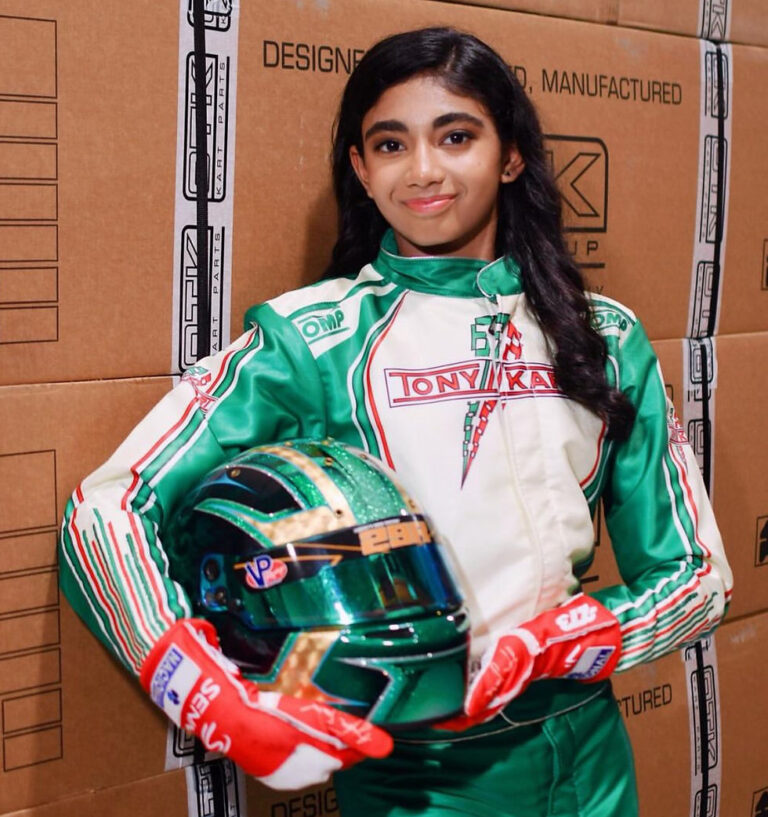 Kareen Kaur in her race suit