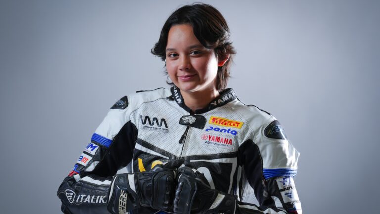 Sara Varon in her race suit