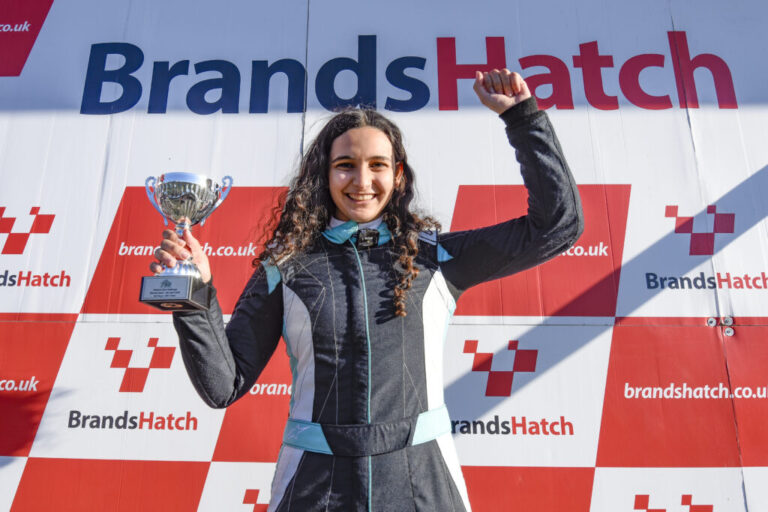 Stephanie Hobeika in her race suit