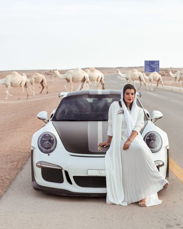 Aseel Al Hamad in her race suit