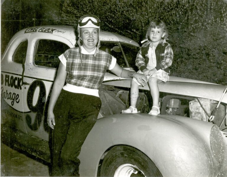 Ethel Mobley in her race suit