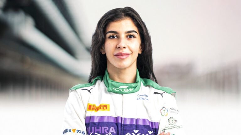 Farah Al Yousef in her race suit