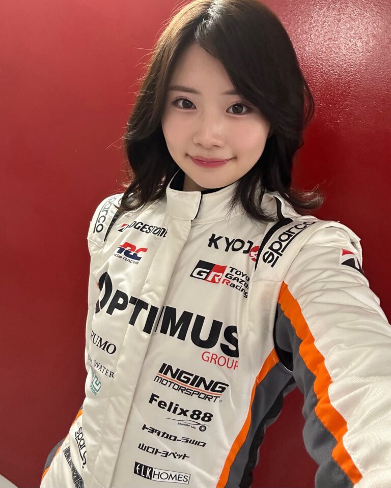 Riona Tomishita in her race suit