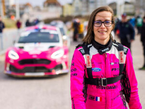 female rally racer Julie Amblard