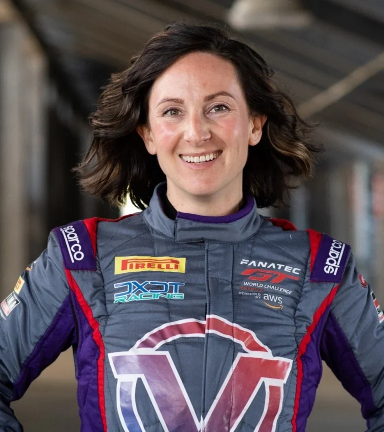 Erin Vogel in her race suit