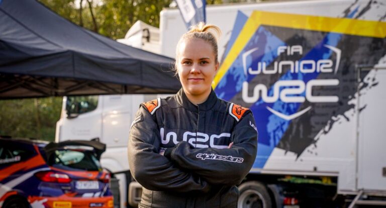 Suvi Jyrkiainen in her race suit