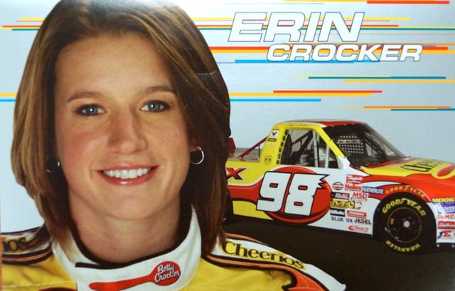 Erin Evernham in her race suit