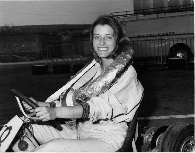 Susy Raganelli in her race suit