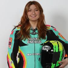 Brianna Cutler in her race suit