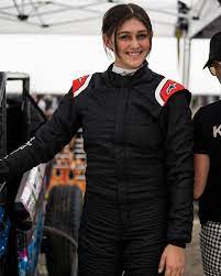 Kira Block in her race suit