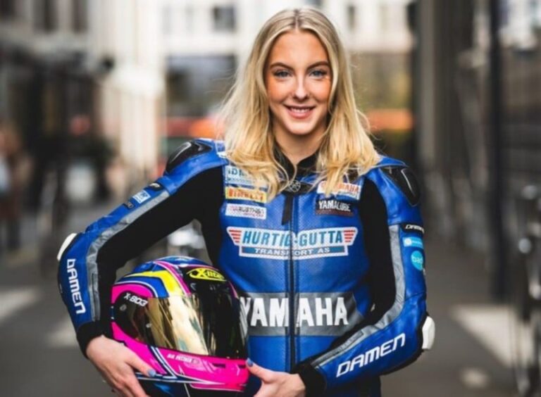 Mia Rushten in her race suit