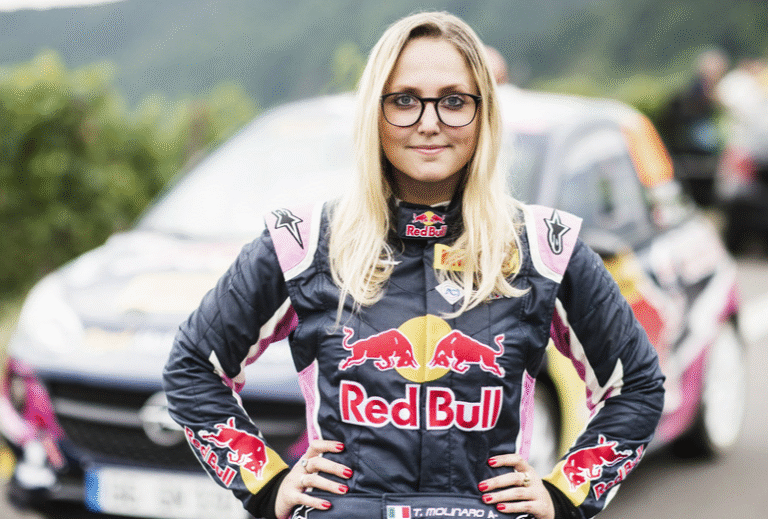 Tamara Molinaro in her race suit