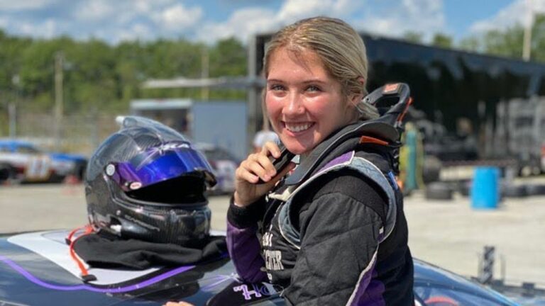 Kate Re in her race suit