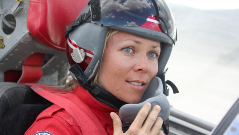 Jessi Combs in her race suit