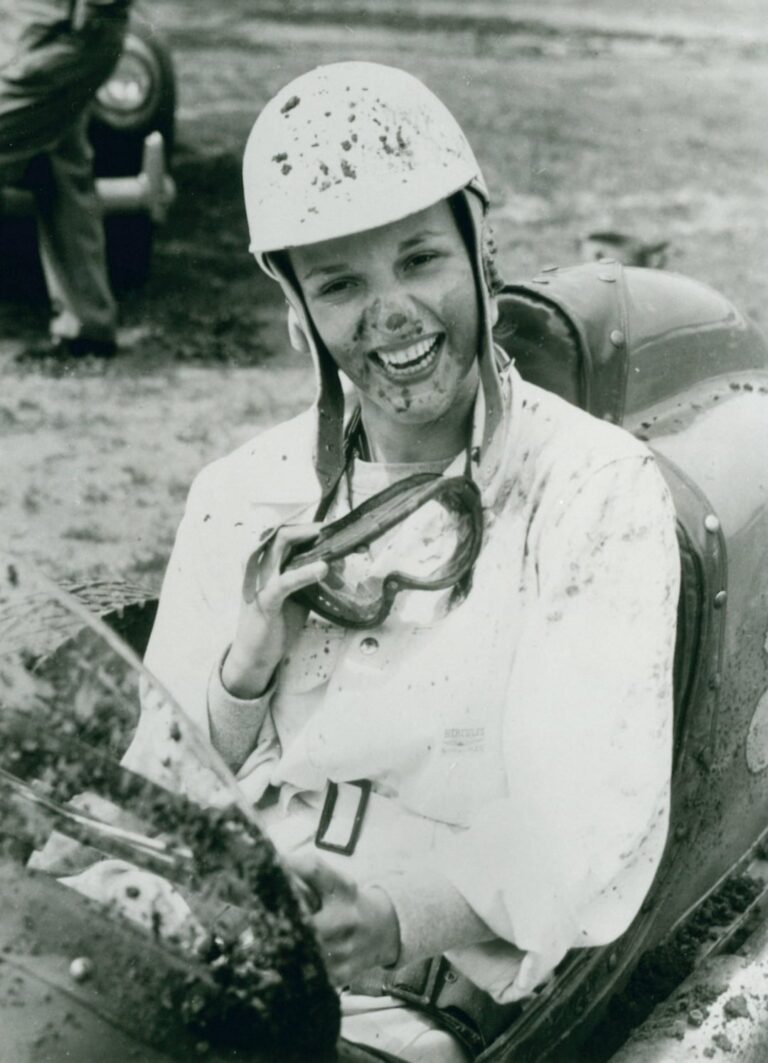 Denise McCluggage in her race suit