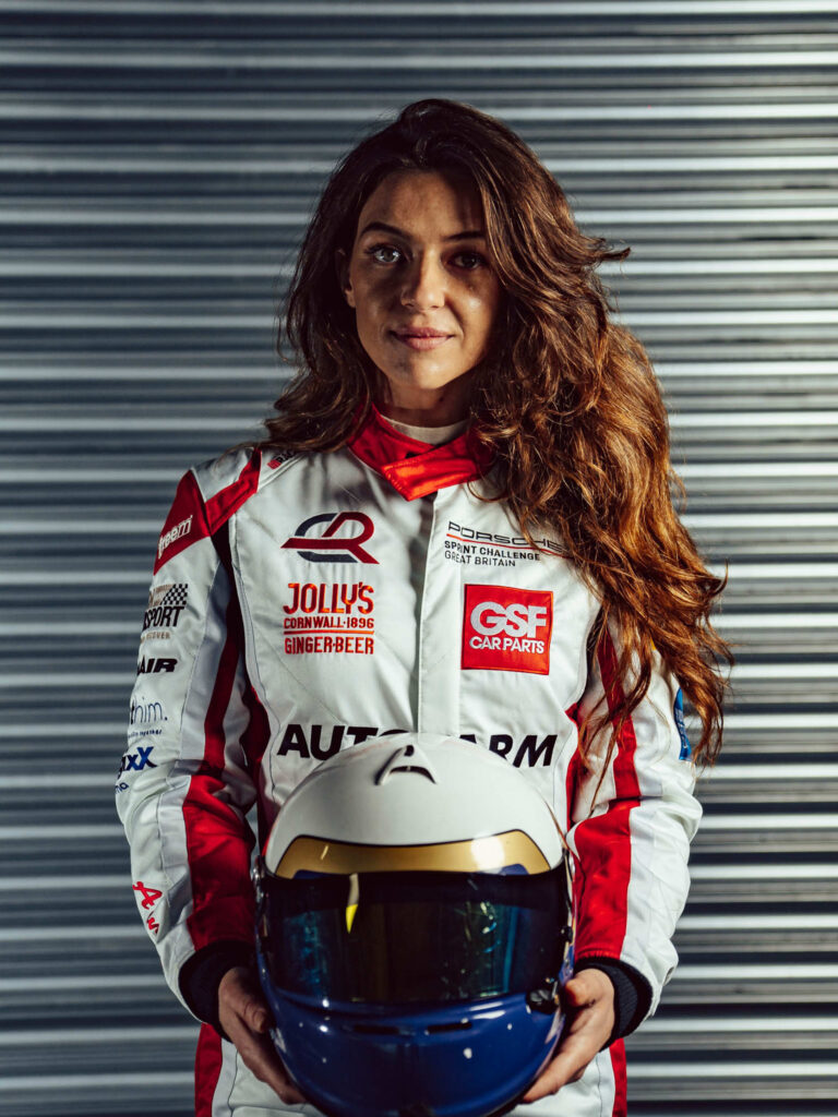 Aimee Watts in her race suit
