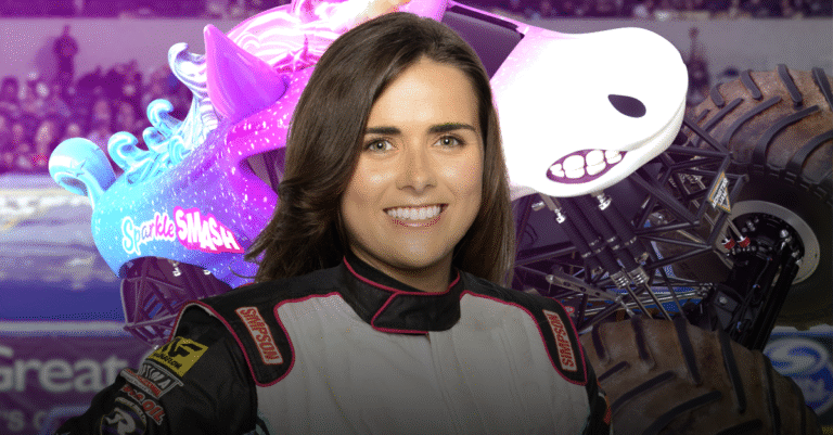 Loghan Ashline in her race suit