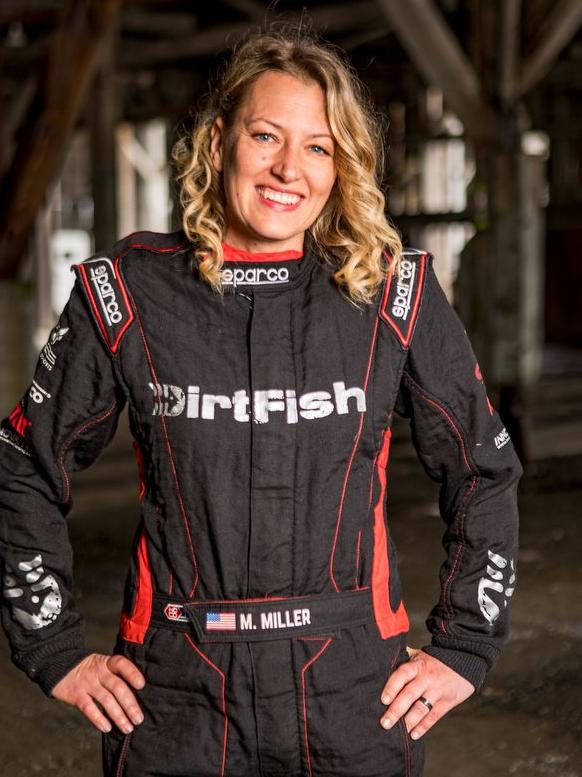 Michelle Miller in her race suit