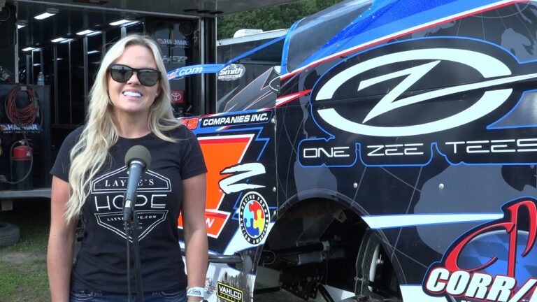 Jessica Friesen in her race suit