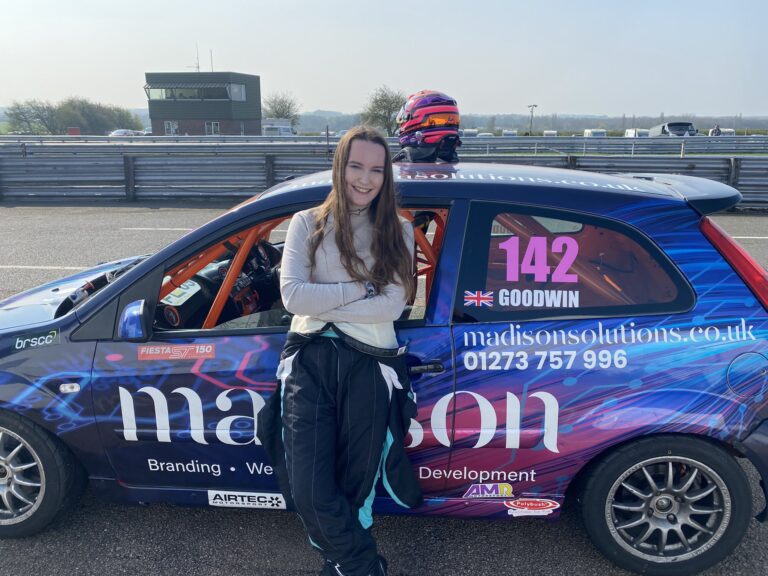 Jade Goodwin in her race suit