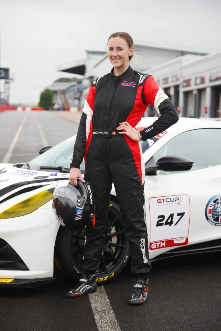 Alana Carter in her race suit