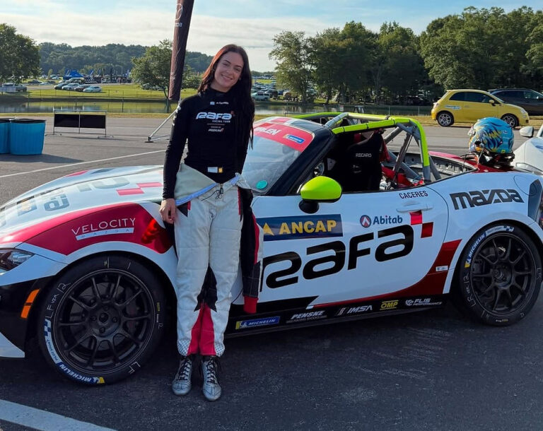 Charlotte Traynor in her race suit