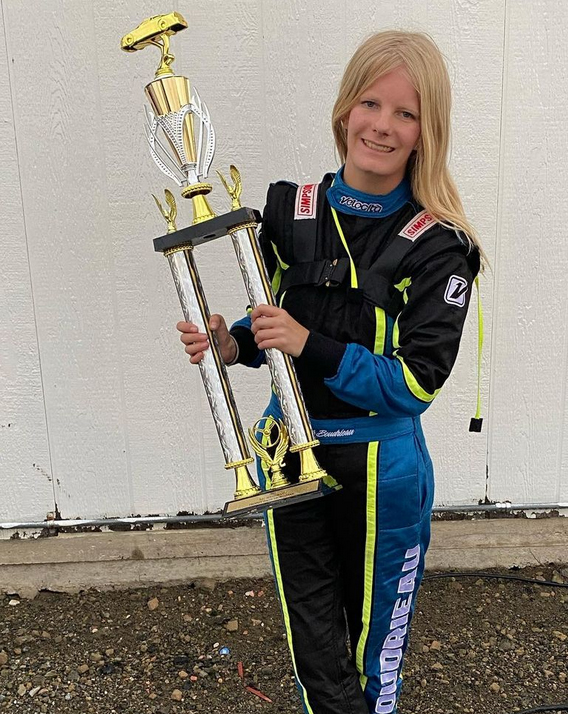 Mariah Boudrieau in her race suit
